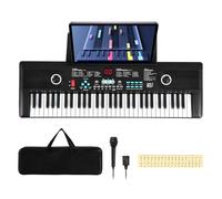 DREAMADE Piano Numérique à 61 Touches pour Enfants, Clavier Numérique Portable avec Sac de Transport, Microphone, Support de Partition, Alimentation, pour Filles et Garçons Débutants