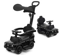 DREAMADE Porteur Bebe 12-36 Mois sous Licence Mercedes Benz, Voiture Poussée avec Poignée de Poussée, Auvent Ajustable, Repose-Pieds Extensible, Klaxon, Son de Démarrage, Rangement (Noir)