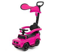 DREAMADE Porteur Bebe 12-36 Mois sous Licence Mercedes Benz, Voiture Poussée avec Poignée de Poussée, Auvent Ajustable, Repose-Pieds Extensible, Klaxon, Son de Démarrage, Rangement (Rose)