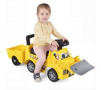 DREAMADE Porteur Enfant, Voiture Porteur avec Pelle et Remorque Amovible, Klaxon & Musique, Espace de Rangement sous Le Siège, Jouet Excavatrice pour Bébés de 18-36 Mois (Chasse-Neige Jaune)