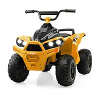 DREAMADE Quad Buggy Électrique Enfants 12V,Voiture Electrique Enfants 3-8Ans avec 2 Vitesses 2,2-4,3 km/h&Pédale&Phares LED&Klaxon&Musique,Véhicule Jouet Garçons Filles (Jaune)