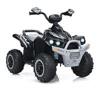 DREAMADE Quad Électrique Enfants 3-8Ans avec Vitesse Réglable,Voiture à Batterie 12V Multifonctions avec Marche Avant et Arrière,Lumières LED,Musique,Pédale,Klaxon,Charge 35KG (Noir)