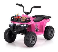 DREAMADE Quad Électrique Enfants, Voiture Électrique Enfants 2-5 Ans avec Démarrage par Bouton Unique, Phares LED, Lecteur MP3, Pneus Antidérapants & Panier de Rangement (Rose)