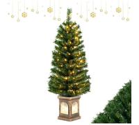 DREAMADE Sapin de Noël Artificiel 120CM,Arbre de Noël Artificiel avec 100 Lumières LED,Minuterie,Télécommande,160 Branches PVC