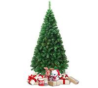 DREAMADE Sapin de Noël Artificiel 150CM/180CM/210CM/240CM, Pieds en Fer et Feuilles en PVC, 350/650/950/1138 Branches Décoration pour Maison Noël Vert (180cm)