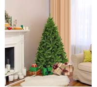 DREAMADE Sapin de Noël Artificiel 150CM, avec 600 Branches en PVC, Conception de Dépliage Automatique et Bases de 4 Griffes