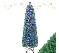 DREAMADE Sapin de Noël Artificiel 150CM Fibre Optique,Arbre de Noël Artificiel avec 361 Branches PVC,Décoration Pré-illuminée Noël avec Lumières Colorées
