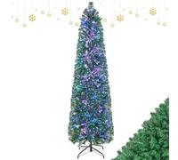 DREAMADE Sapin de Noël Artificiel 180CM Fibre Optique,Arbre de Noël Artificiel avec 517 Branches PVC,Décoration Pré-illuminée Noël avec Lumières Colorées