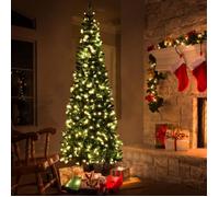 DREAMADE Sapin de Noël Artificiel 225CM, 350 Lumineux LED, 1085 Branche Réutilisable & Charnière Automatique, Décoration de Noël