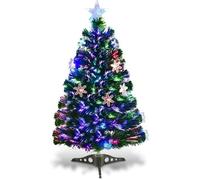 DREAMADE Sapin de Noël Artificiel 90CM avec 12 Lumières LED en Forme de Flocons de Neige Etoile au Sommet Décoration pour Noël