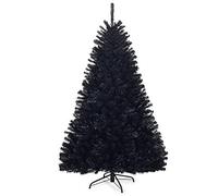 DREAMADE Sapin de Noël Artificiel Noir 180CM/225CM, Arbre de Noël avec Base Métallique en Forme de X et 1036/1258 Points de Branche en PV, Décoration pour Maisons, Hôtels, Ecoles (180cm)