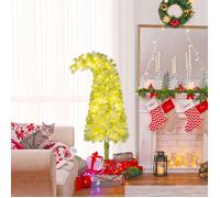 DREAMADE Sapin de Noël Fantaisiste de 150cm,Arbre de Noël Flexible avec 216 Branches, 80 Lumières LED Blanc Chaud,Décoratifpour