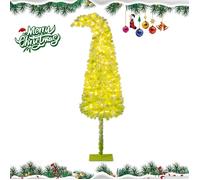 DREAMADE Sapin de Noël Fantaisiste de 210cm,Arbre de Noël Flexible avec 366 Branches,160 Lumières LED Blanc Chaud,Décoratifpour