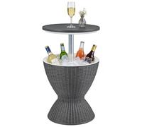 DREAMADE Table à Glacière en PP, Table Basse Multifonction 30L, Design Vigne Faux, avec Couvercle et Drainage, pour Terrasse, Jardin, Piscine et Soirées d’Été