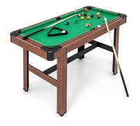 DREAMADE Table de Billard de 122 CM, Mini Table de Billard avec Ensemble Complet de Boules, 2 Queues, Craies, Brosse, Triangle, Table de Billard Gain de Place pour Salle Familiale, Salle de Jeu (Vert)