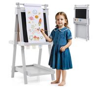 DREAMADE Tableau Chevalet Double Face pour Enfant Chevalet Peinture 3 en 1 avec Tableau Noir et Blanc pour Enfant de 3 Ans