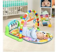 DREAMADE Tapis d’Éveil Bébé Musical Evolutif avec Jouet Amovible, Piano Pivotant, Lumière, pour Bébé de 0-3 Ans