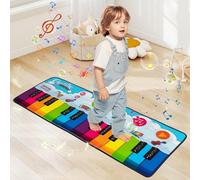 DREAMADE Tapis de Piano Portable pour Enfants, Tapis Musical de Clavier Pliable avec Sons Réalistes, Fond Antidérapant, Jouet Éducatif de Danse, Cadeau Multifonctionnel pour Enfants (Petit)