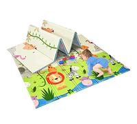 DREAMADE Tapis d'Éveil Pliable Bébé 200X180X1,4 CM Tapis de Jeu en XPE avec Sac de Rangement Tapis Rampant pour l'Intérieur et l'Extérieur (Animal)