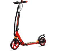 DREAMADE Trottinette Pliable en Aluminium avec Hauteur Réglable,Scooter Pliant Antichoc avec 2 Suspensions et Cloche, pour Enfants de Plus de 8 Ans et Adulte, Rouge/Noir (Rouge)
