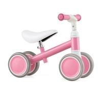 DREAMADE Vélo d'Équilibre sans Pédales Enfant,Draisienne Bébé avec Direction à 80°,Siège&Poignée Réglable,4 Roues EVA,Premier Jouet d'Equitation Garçon Fille de 1 à 3 Ans,Charge 25KG (Rose)