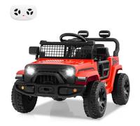 DREAMADE Voiture Électrique pour Enfants avec Télécommande, Volant, Panneau Musical, Klaxon, Phares LED, Rétroviseurs, 4 Roues Robustes, Voiture Amusante pour Garçons et Filles 3+ Ans (Rouge)