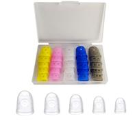 DreamAug Lot de 25 protège-doigts pour guitare, 5 tailles, livrés avec boîte de rangement | Jeu de guitare - Poignées respirantes et confortables