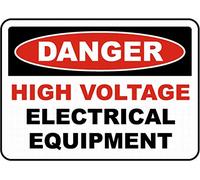 Dreamawsl Panneau d'avertissement en étain avec inscription « Danger High Voltage Equipment » - 30,5 x 20,3 cm
