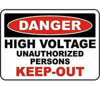 Dreamawsl Panneau d'avertissement en étain avec inscription « Danger High Voltage Keep Out » - 30,5 x 20,3 cm