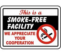 Dreamawsl Panneau d'avertissement en métal avec inscription « This is A Smoke-Free Facility » - 30,5 x 20,3 cm