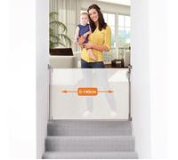 DREAMBABY® Barrière de sécurité rétractable - A visser - Ouverture à double sens- Cadre jusqu'à 140 cm -2 kits montage inclus-