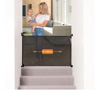 DREAMBABY® Barrière de sécurité rétractable - A visser - Ouverture à double sens - Cadre jusqu'à 140 cm -2 kits montage inclus-