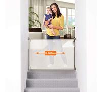 DREAMBABY® Barrière de sécurité rétractable - A visser - Ouverture à double sens- Cadre jusqu'à 140 cm -2 kits montage inclus-
