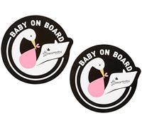 Dreambaby Lot de 2 autocollants Motif cigogne Rose