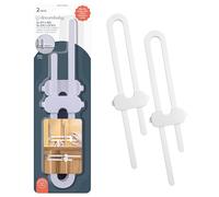 Dreambaby Lot de 2 verrous coulissants Slimline pour sécurité des bébés - Verrous de poignée de placard de sécurité pour enfants - Convient pour les poignées et boutons plus fins - Blanc