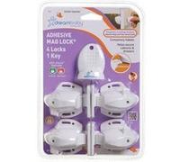 Dreambaby Bloque Placard/Bloque tiroir magnétiques adhésif, 4 serrures et 1 clé, blanc