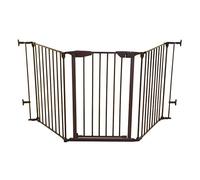 Dreambaby Newport Adapta Barrière pour bébé - Utilisation en haut ou en bas des escaliers - pour ouvertures droites, inclinées ou irrégulières (marron)