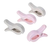 Dreambaby StrollerBuddy Stroller Clips - Universal Pram & Stroller Clips for Blankets and Muslin Covers - Secure Baby Cover Holders - Ivory/Blush - 4 Pack