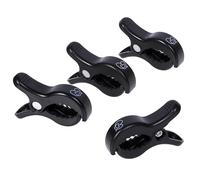 Dreambaby StrollerBuddy Stroller Clips - Universal Pram & Stroller Clips for Blankets and Muslin Covers - Secure Baby Cover Holders - Black - 4 Pack