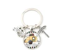 Dreambase Porte-clés Happy Camper, camping, caravane, jaune, taille unique