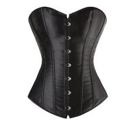 Dreamburn Bustiers corsets de mariée lingerie de mariée à lacets en satin noir corset gothique corsets cintrés sous la poitrine, Noir 4, 46-48