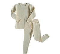 DreamBuy 6M-7A bébé Enfants Bambin Unisexe Filles et garçons Doux Coton Confortable côtelé Pyjama/vêtements de détente élastique vêtements de Nuit 2pcs Set (3-4A, Abricot)