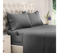 DREAMCARE Parure de lit 4 pièces rafraîchissantes pour très grand lit californien jusqu'à 53,3 cm d'épaisseur - Draps et taies d'oreiller de luxe hôtelière - 100 % microfibre fine avec poche latérale