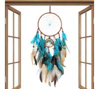 Dreamcatc?er - Décoration murale bohème en forme de plumes de 60 cm | Attrape-rêves suspendu fabriqué à la main | Décoration de style rétro amérindien pour chambre à coucher, salon et décoration