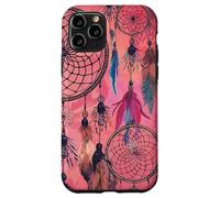Dreamcatcher Boho Magic Pink Dark Feather Witchy Red Dreams Coque pour iPhone 11 Pro