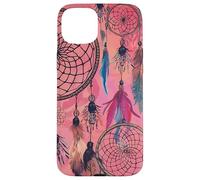 Dreamcatcher Boho Magic Pink Dark Feather Witchy Red Dreams Coque pour iPhone 15 Plus