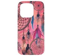 Dreamcatcher Boho Magic Pink Dark Feather Witchy Red Dreams Coque pour iPhone 15 Pro
