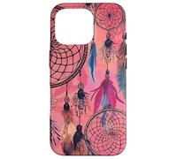 Dreamcatcher Boho Magic Pink Dark Feather Witchy Red Dreams Coque pour iPhone 16 Pro