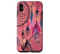 Dreamcatcher Boho Magic Pink Dark Feather Witchy Red Dreams Coque pour iPhone XS Max