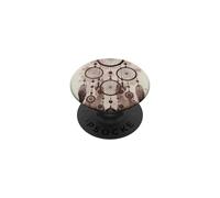 Dreamcatcher Boho Magic Plume Taupe Witchy Brown Dreams PopSockets PopGrip Adhésif